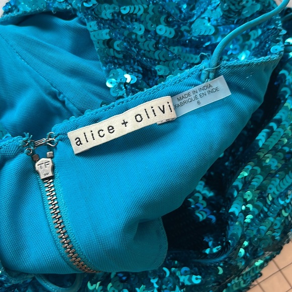 Alice + Olivia Nelle Spaghetti Strap Sequin Dress - Picture 4 of 6